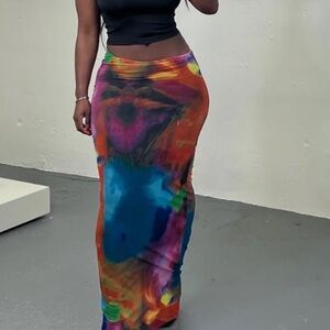 Vibrant Multicolor Maxi Skirt